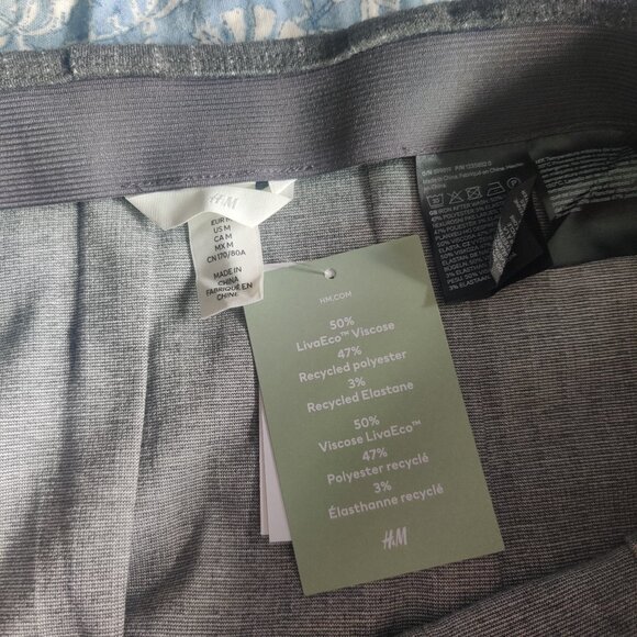 H&M Pleated Jersey Grey stripe skirt NWT - Picture 6 of 6